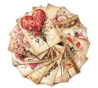 16 Sheets Retro Scrapbook Decoupage Paper - 4.1x5.7 Inch Floral Aesthetic Patterns Designed Scrapbooking Paper Pad for Journaling Supplies Diary DIY Crafts Cards Gift Folded