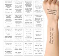 16 Sheets Temporary Tattoos fake tattoo for Adult Men Women With Inspiring Humorous Text Words Sentence
