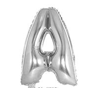 SHATCHI 16" Letters Numbers Foil Balloons Air Filled Self Inflating Birthday Anniversary Wedding Party Banner Decorations, Silver