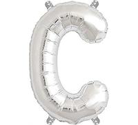 16" Silver Letter C Foil Balloons Air Filled Self Inflating Birthday Anniversary Wedding Party Banner Decorations