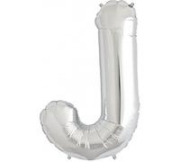16" Silver Letter J Foil Balloons Air Filled Self Inflating Birthday Anniversary Wedding Party Banner Decorations