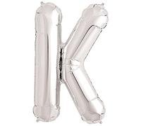 16" Silver Letter K Foil Balloons Air Filled Self Inflating Birthday Anniversary Wedding Party Banner Decorations
