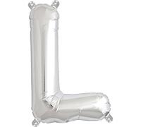 16" Silver Letter L Foil Balloons Air Filled Self Inflating Birthday Anniversary Wedding Party Banner Decorations