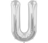 16" Silver Letter U Foil Balloons Air Filled Self Inflating Birthday Anniversary Wedding Party Banner Decorations