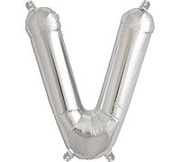 16" Silver Letter V Foil Balloons Air Filled Self Inflating Birthday Anniversary Wedding Party Banner Decorations