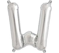 16" Silver Letter W Foil Balloons Air Filled Self Inflating Birthday Anniversary Wedding Party Banner Decorations