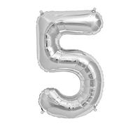 SHATCHI 16" Letters Numbers Foil Balloons Air Filled Self Inflating Birthday Anniversary Wedding Party Banner Decorations, Silver