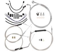 16" Softail Handlebars Extended Wire Kit for Harley 2011-2015 Breakout Deluxe Fat Street Bob Boy N/ABS Clutch Throttle Cable Brake Line CAN-Bus Front Turn Signal Wires, Silver
