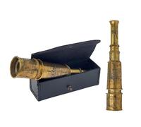 16" Spyglass Nautical Handheld Brass Telescope with Case Engraved Quote Joshua 1:9 Be Strong & Courageous Catholic Christian Gifts with Holy Cross