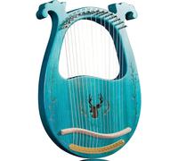 16 String Harp, Classical Style Deer Pattern Box Harp with Tuning Wrench and Instruction Guide for Adults and Beginners