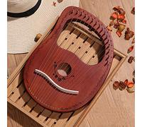 16 String Lyre Harp Mahogany Solid Wood String Instrument for Music Lovers Beginners Adults, with Carrying Case/Tuning Key/Spare String/English Instruction Manual
