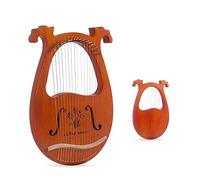16-string Lyre Harp, Portable 19-string Classical Instrument Lap Harp, Easy To Learn Harp Instruments For Beginners/adults (Color : 16-String Antler Model-Flower)