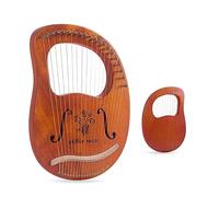 16-string Lyre Harp, Portable 19-string Classical Instrument Lap Harp, Easy To Learn Harp Instruments For Beginners/adults (Color : 16-String Box-Flower)