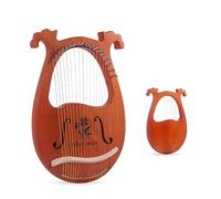 16-string Lyre Harp, Portable 19-string Classical Instrument Lap Harp, Easy To Learn Harp Instruments For Beginners/adults (Color : 19-String Antler Model-Begonia)