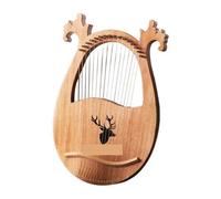 16 String Lyre Harp Set Hard Mahogany Hard Portable With Tuning Wrench Lyre Harp