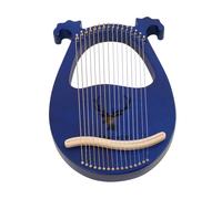 16 String Lyre Harp Solid Mahogany Blue with Tuning Kit