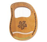 16 String Lyre Harp, Solid Wood Mahogany Body, Carved Phonetic Symbols, With Tuning Wrench, Pick, Music Manual, Gift For Children, Adults, Beginners
