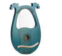 16 String Lyre Harp, Solid Wood Mahogany With Tuning Wrench, Unique Patterns, Carved Phonetic Symbols, Exquisite Carvings, Best Gift For Children, Adults (Color : Blue)