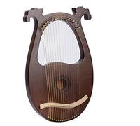 16 String Lyre Harp, Solid Wood Mahogany With Tuning Wrench, Unique Patterns, Carved Phonetic Symbols, Exquisite Carvings, Best Gift For Children, Adults (Color : Brown)