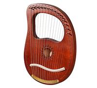 16 String Lyre Harp With Carved Phonetic Symbols, Unique Patterns Solid Wood Mahogany, With Tunning Wrench, Extract Strings, Manual, For Adults, Kids & Beginners