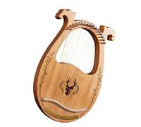 16-String Wooden Lyre Harp With Tuning Wrench 3pcs Picks Stringed Instruments Lyre Harp for Beginners