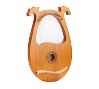 16 Strings Lyre Harp Mahogany Body String Pick Set Pickup 16-Metal-String Solid Wood With Tuning Wrench for children beginners adults bands professionals etc (Log Colour with European pattern)