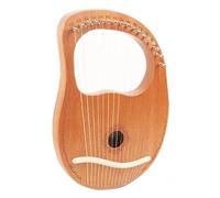 16 Strings Lyre Harp, Mahogany Wood Harp, Traditional Classic Stringed Instruments, Easy to Carry Instrument, With Portable Bag Tuning Wrench Spare Strings(Brown A)