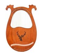 16 Strings Lyre Harp Solid Wood Instrument With Elk Pattern Tuning Hammer For Beginners for Adult/Beginners