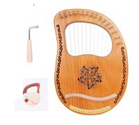 16 Strings Lyre Harp Wooden Mahogany Tone String Musical Instrument With Tuning Wrench Manual For Kid Adult Beginners for Adult/Beginners