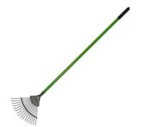 16 Teeth Soil Garden Rake Tubular Handle Carbon Steel 155cm Soil Leaf Raker