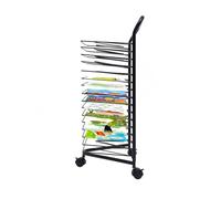 16-Tier Heavy-Duty Art Drying Rack,16 Adjustable Shelves,Mobile Steel Frame with Lockable Casters,A3 Size Art Rack,for Studios and Schools