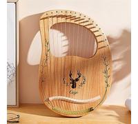 16 Tone Small Lyre Harp 19 Tone Liraqin Beginner Konghou Musical Instrument Beginner Handheld Lyre (Color : 16-String Boxed - Log Color)