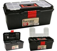 16" Tool Box Heavy Duty Maestro Plastic Chest Bag Storage Bag Case & Tray Tb094