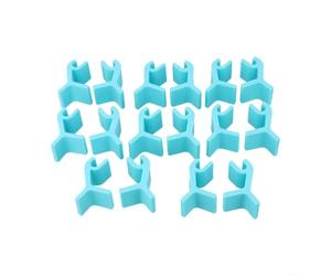 16 Tray Brackets for Kitchen Use, Stackable and Space Saving Design for Organizing Oven and Steamer Trays with Easy Cleaning (16pcs Blue)