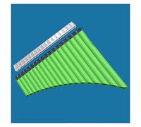 16-tube 18-tube Double-row Plastic C-tuned Pan Flute Mobile Double-mouthed Pan Flute Chinese Pan Pipes (Color : 18 tubes green)