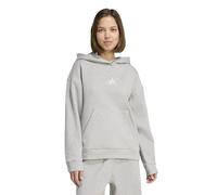 (16 UK - 18 UK, Silver) Adidas Womens/Ladies Glitter Logo Oversized Drawstring Hoodie