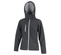 (16 UK, Black/Seal Grey) Result Core Womens/Ladies Hooded Soft Shell Jacket