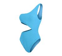 (16 UK, Blue) Speedo Womens/Ladies Checkerboard Textured Cut Out One Piece Swimsuit