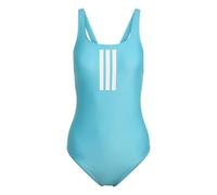 (16 UK, Cyan) Adidas Womens/Ladies Triple Stripe One Piece Swimsuit