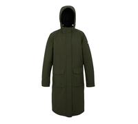 Regatta Womens Yarli Longline Waterproof Jacket - Dark Khaki/Black - 16 UK - Dark Khaki/Black - 100% Polyester