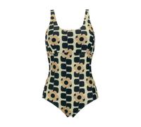 (16 UK, Monochrome) Regatta Womens/Ladies Orla Kiely Giant Square Flower One Piece Swimsuit
