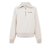 (16 UK, Oatmilk Heather) Tommy Hilfiger Womens/Ladies Curve Classic Script Zip Neck Raglan Sweatshirt