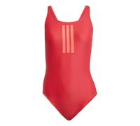 (16 UK, Ruby Red) Adidas Womens/Ladies Triple Stripe One Piece Swimsuit