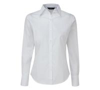 Premier Womens/Ladies Poplin Long-Sleeved Blouse (White) - Size 16 UK