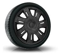 NRM 15" Hubcaps Wheel Covers Trims Set Weather Resistant Universal Black 4 PCS ABS