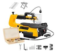 16" Variable Speed Scroll Saw, Throat Width, 550-1650 RPM, Scroll Saw, 10 Saw Blade, 55mm Cut Depth, for Wood DIY Projects, w/Flexi Shaft + Foot Pedal Multi-FunctionalVersion-B