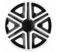 16" Wheel Covers Hubcaps Set 4 PCS Weather Resistant Solid White Black Universal