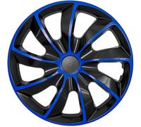 NRM Quad Wheel Trims 16 Inches 4 x Universal Hub Caps Car Vehicle Set of 4 (Blue/Black, 16 Inches)