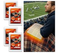 16" x 12" Extra Large Lap Warmers, Up to 12 Hours of Long Lasting Heat, Disposable Body Warmers for Football Games, Camping, Cold Weather and Temporary Emergency, Single Use, Air Activated - 4 Pack