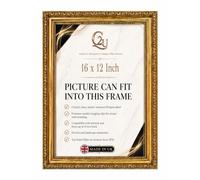 16 x 12 Inch Gold Poster Frame, 16 x 12 Inch Shabby Chic Ornate, Vintageen Picture Frame, Large Gold Photo Frame for Posters, Prints, Artwork, Photos & Jigsaw Puzzles